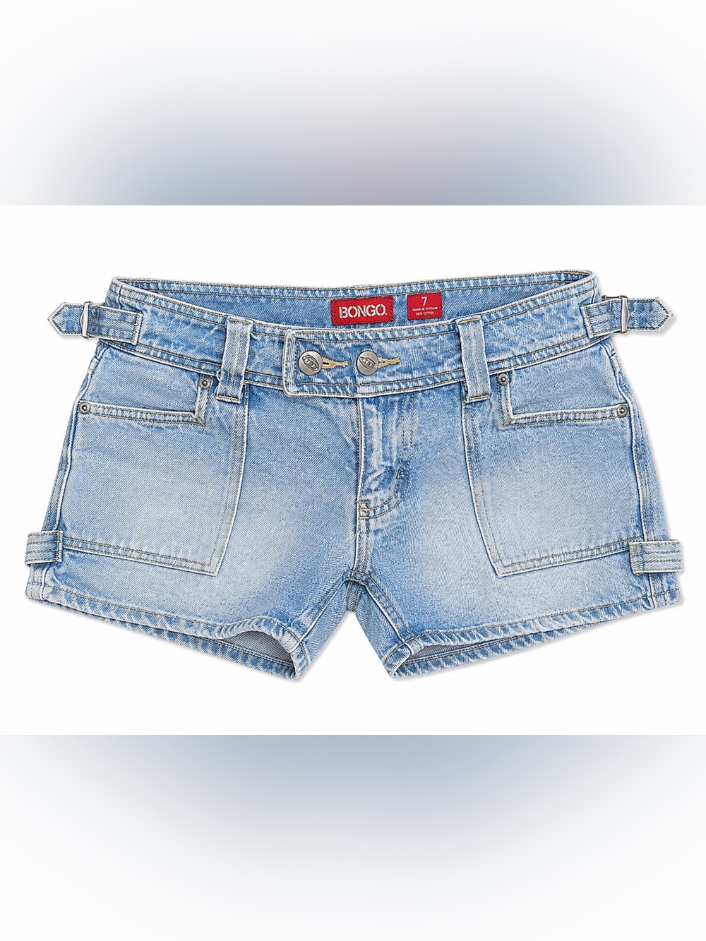Vintage Y2K Bongo Low Rise Cargo Denim Shorts Buckle Back Indie Sleaze‎ 7